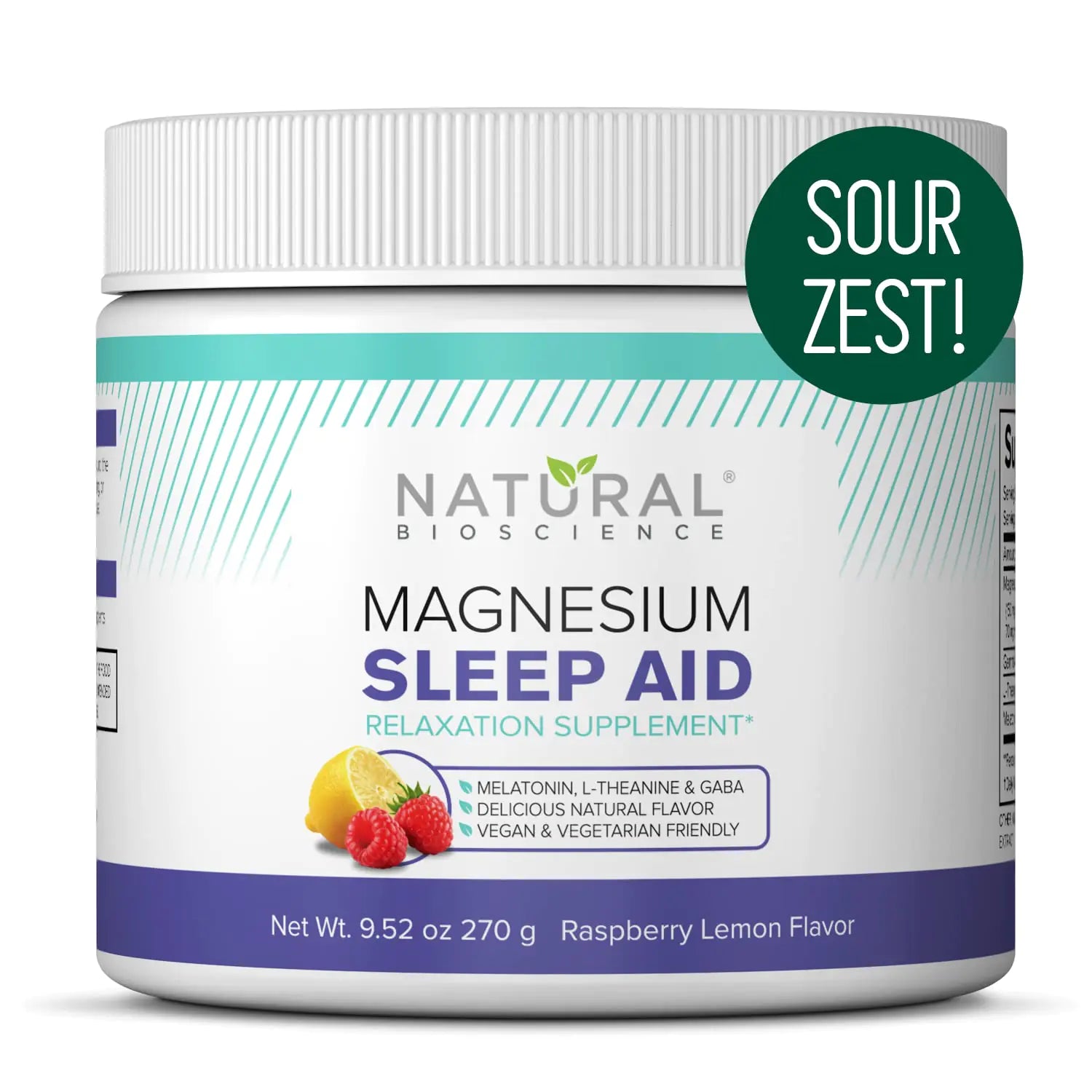 Magnesium Sleep Night Time Powder - Magnesium Citrate Magnesium Glycinate with Melatonin L-Theanine and GABA Sleep Aid Natural Sleep Supplement Vegan Gluten-Free Raspberry Lemon Flavor
